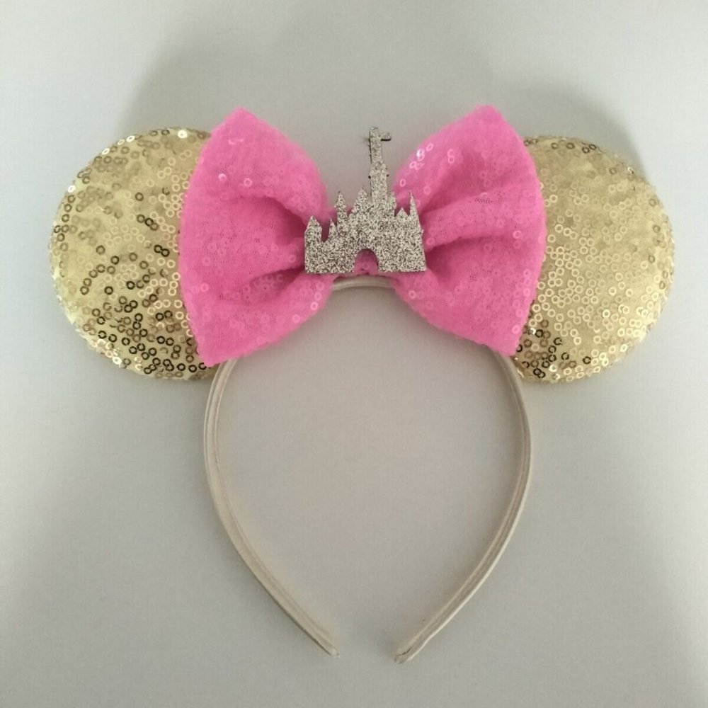 NEW- Castle Mouse Ears Headband with Sequins Bow